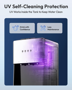 Euhomy UV self-cleaning indicator light shows the system is active.
