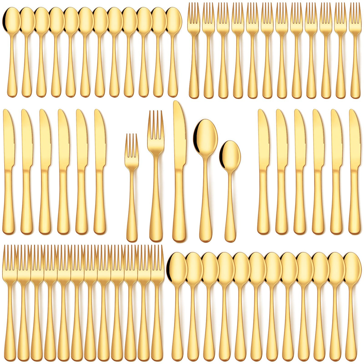 EUIRIO gold dinner forks elevate everyday dining with a touch of luxury.