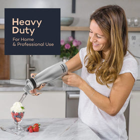 EurKitchen easy-grip canister enables comfortable, quick whipping