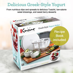 Euro Cuisine GY50 ultra-fine mesh strainer ensures thick Greek yogurt.