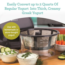 Euro Cuisine GY60 ultra-fine mesh basket for smooth straining.