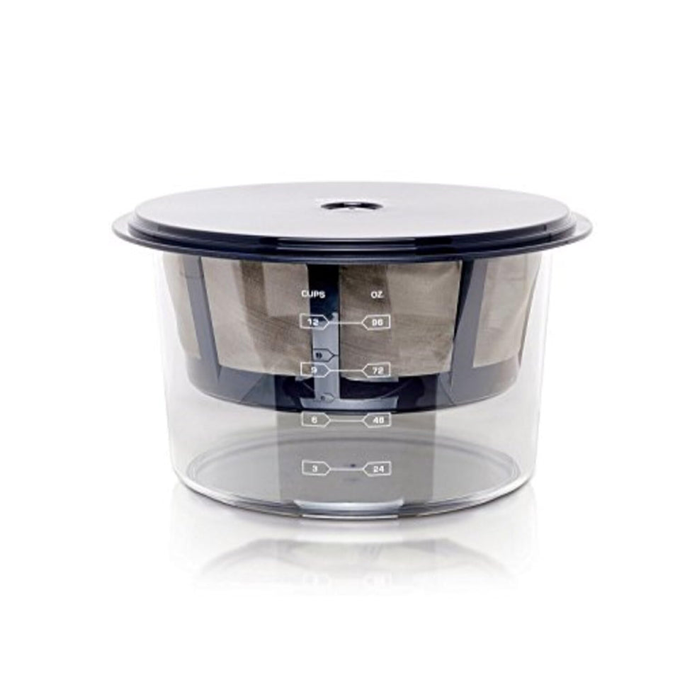 Euro Cuisine GY60 yogurt maker with strainer basket for thicker homemade Greek yogurt.