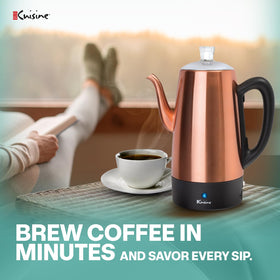Euro Cuisine PER12 dishwasher-safe components simplify cleanup after brewing.