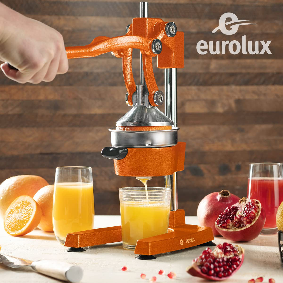 Eurolux cast iron juicer with large bowl ideal for bigger batches.