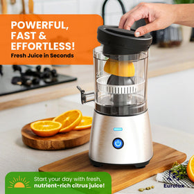 Eurolux one-touch juicer control simplifies citrus pressing.