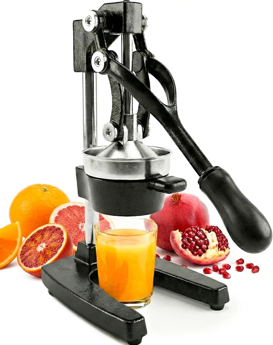 Eurolux juicer with face-down citrus in bowl for fresh juice.