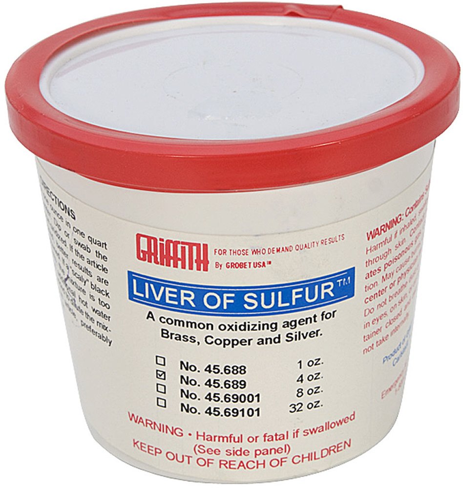 EUROTOOL Liver of Sulfur 4-ounce jar for oxidation and patina on silver and copper