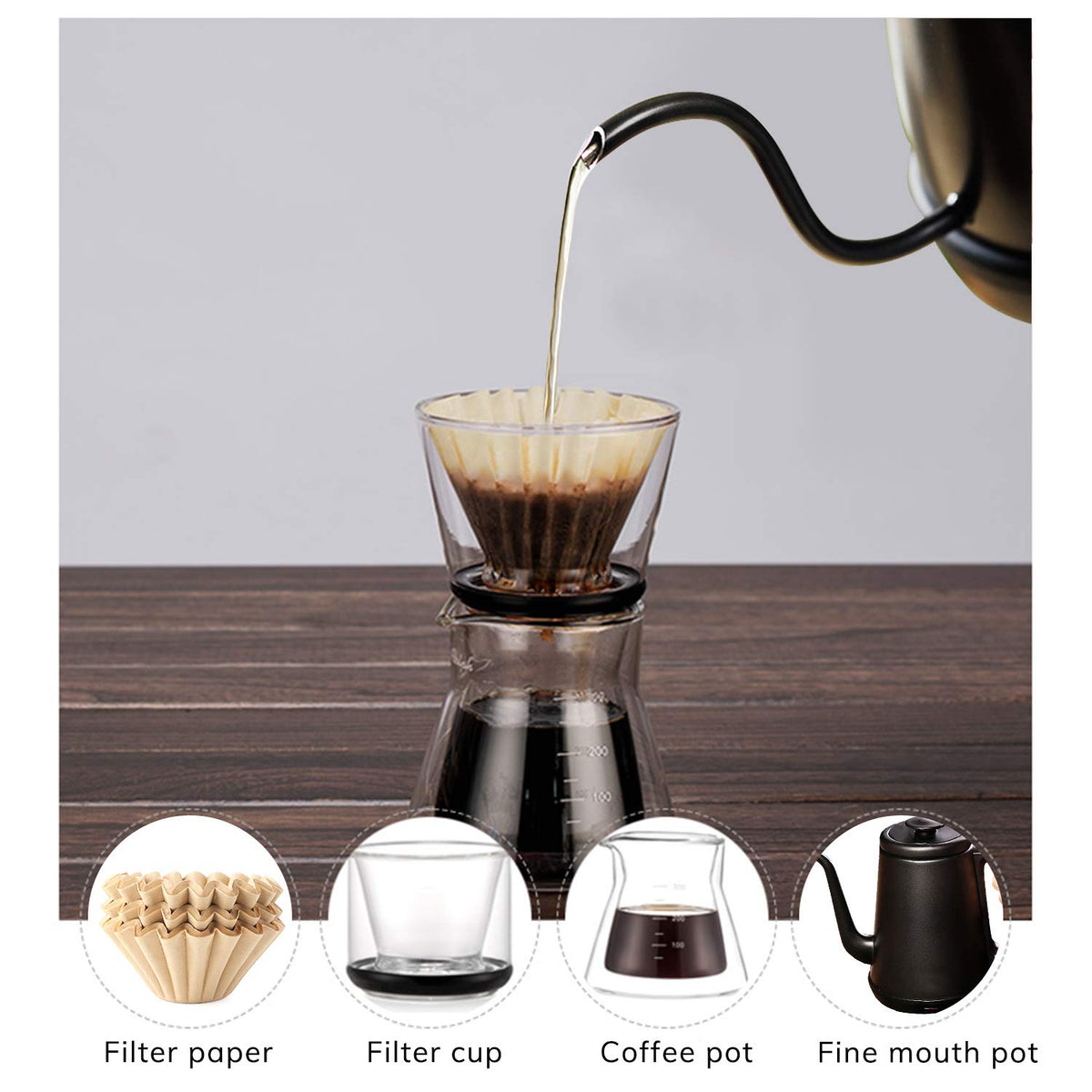 EUSOAR 100-count disposable filters, basket-style fit for quick setup and minimal cleanup.