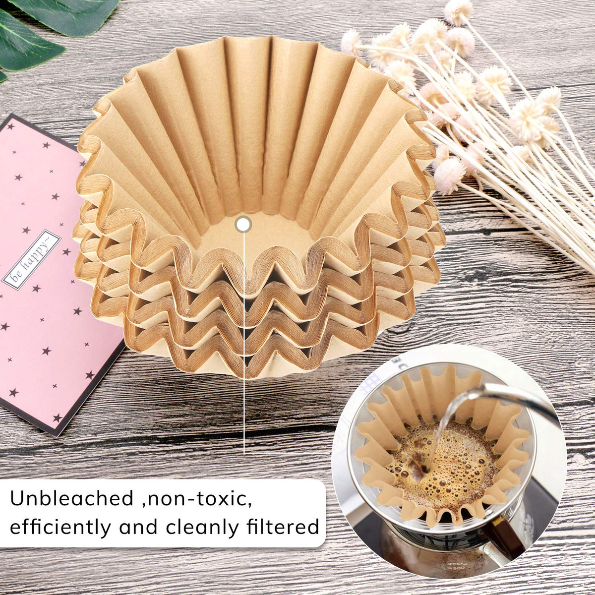 EUSOAR basket-style filters fit small coffee makers for home or office brewing.