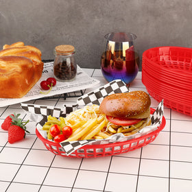 EUSOAR red oval basket stacked neatly for storage