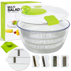 Eutopic Salad Spinner Large bowl in use for quick washing and drying