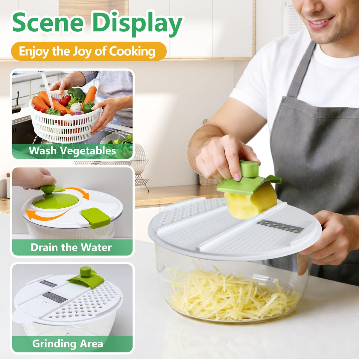 Eutopic Salad Spinner Large family-use ideal for 1-4 people at home