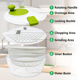 Eutopic Salad Spinner Large storage-assembly fits neatly in your cabinet