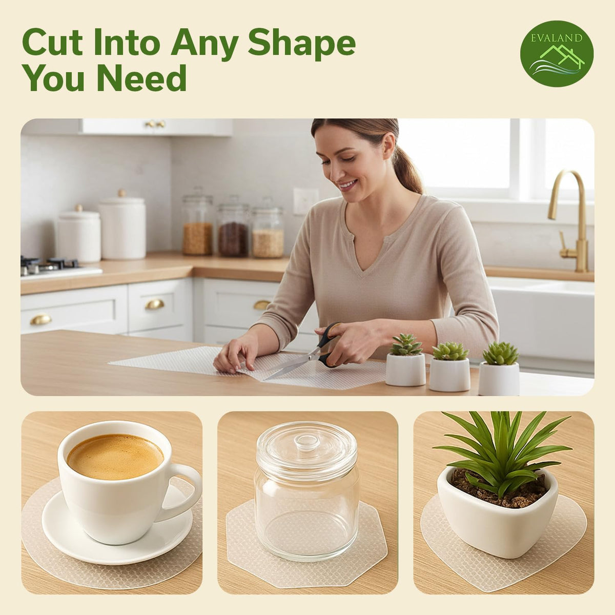 EVALAND cabinet liner offers easy cleaning and maintenance.