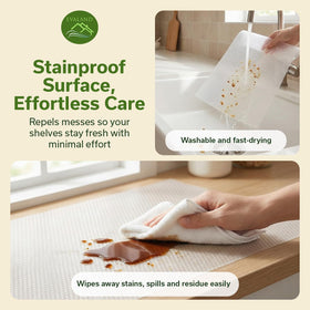 EVALAND pantry liner is custom-fit for any shelf.