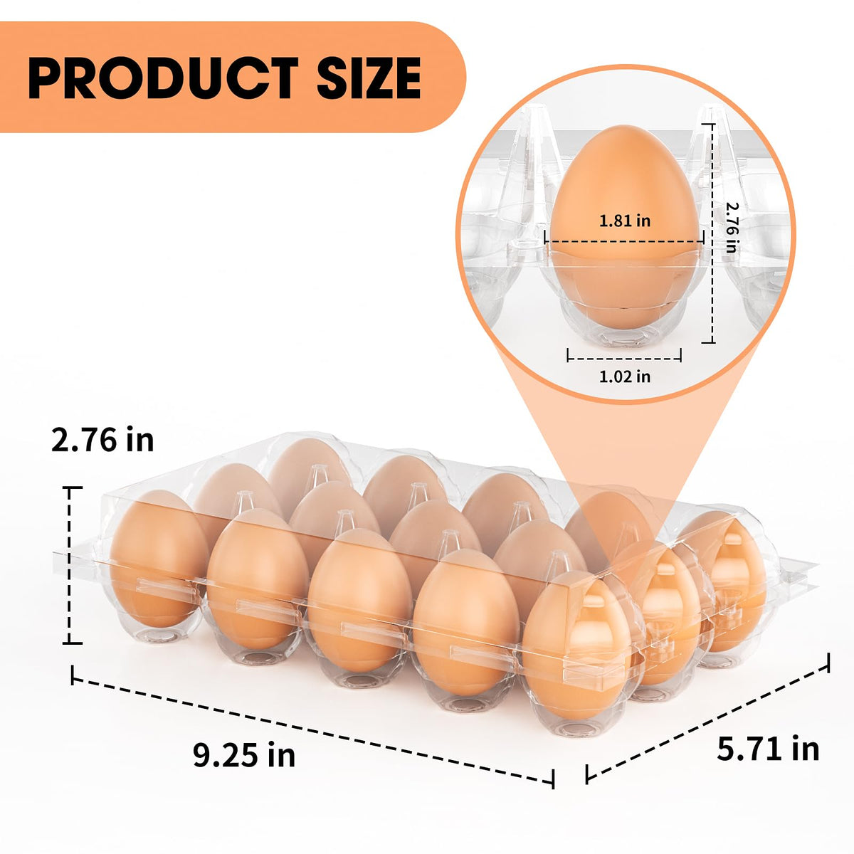 EVANCENT clear egg container 12-count showcases eggs to boost shelf appeal.