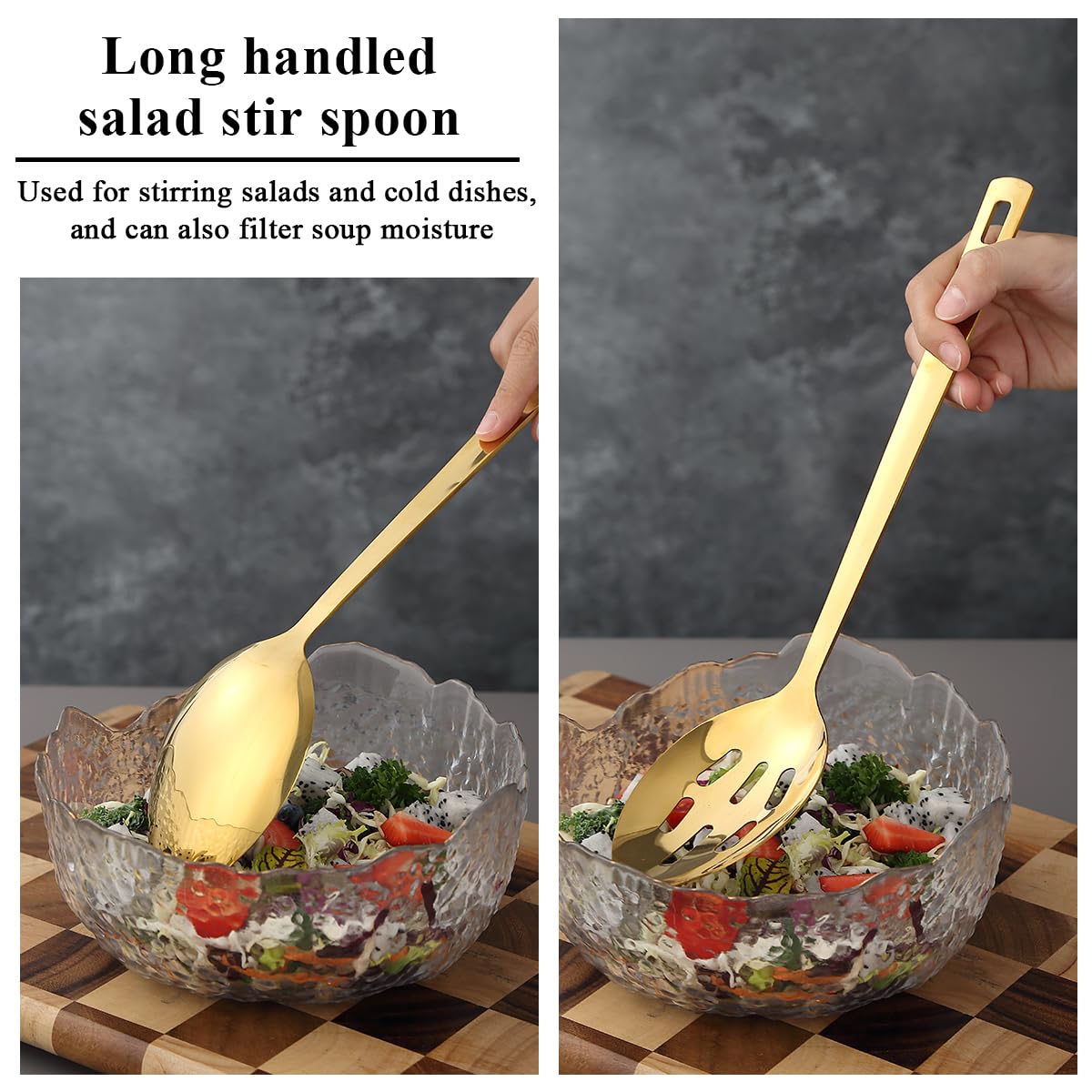 Evanda Gold utensils with ergonomic handle for comfortable grip