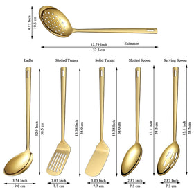 Evanda Gold slotted spoon with titanium plating for versatile stirring