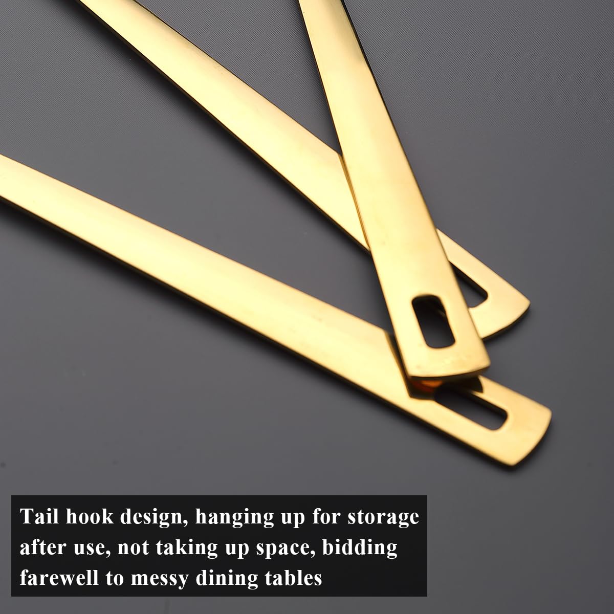 Evanda Gold storage-friendly design with built-in hanging holes
