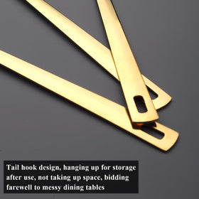 Evanda Gold storage-friendly design with built-in hanging holes