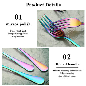 Evanda Rainbow elegant dining forks, stylish tableware for any occasion.