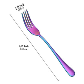 Evanda Rainbow titanium finish forks, 8-07 inch, durable and dishwasher-safe for daily use.
