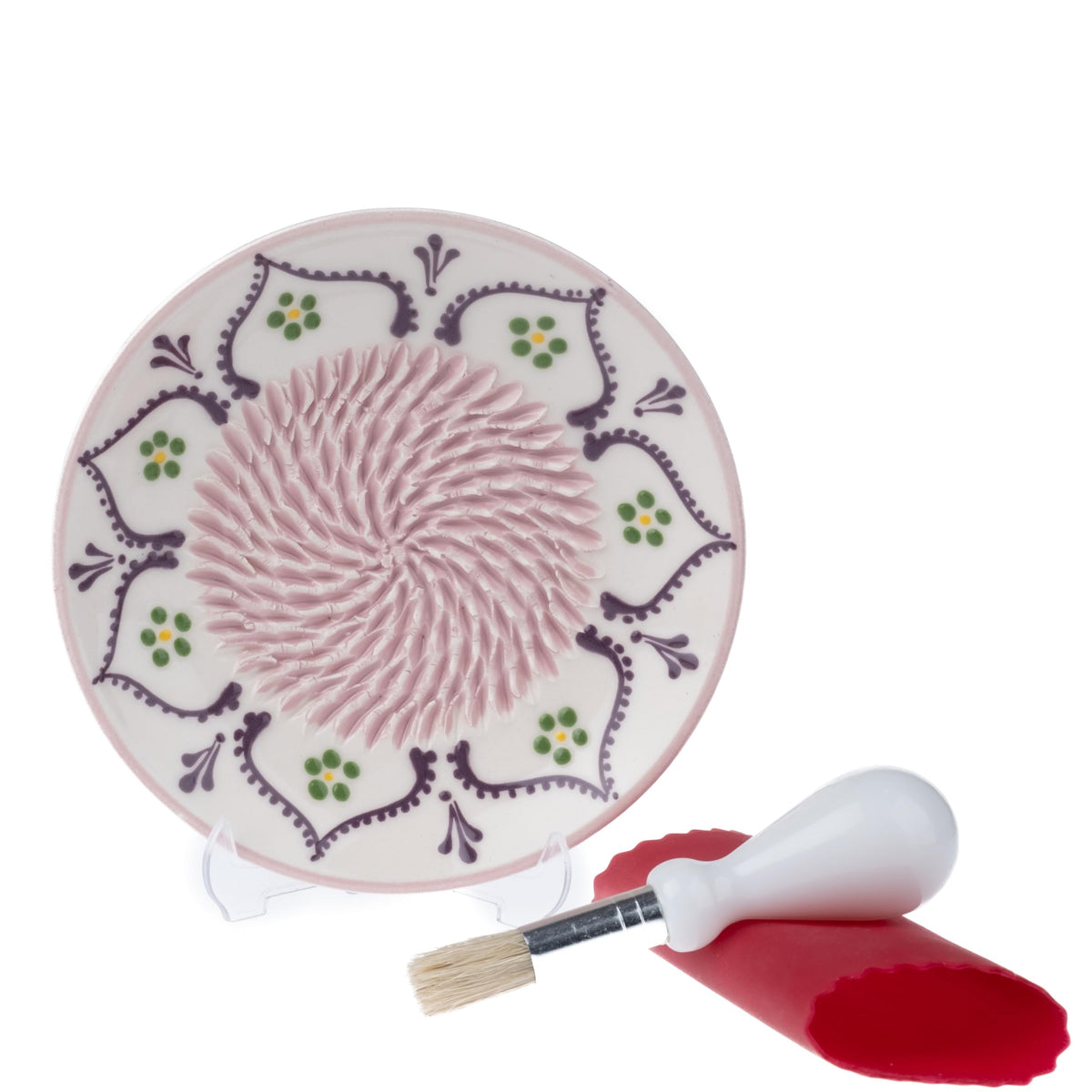 EVANILIFE ceramic garlic grater plate handmade, a unique kitchen accent for easy garlic prep