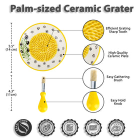 EVANILIFE ceramic garlic grate plate, 1 of a kind, perfect for garlic and ginger prep.