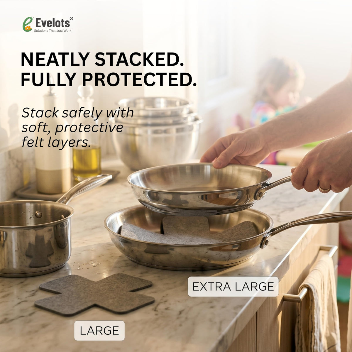 Evelots 16x14 inch medium protector suits smaller dishes.