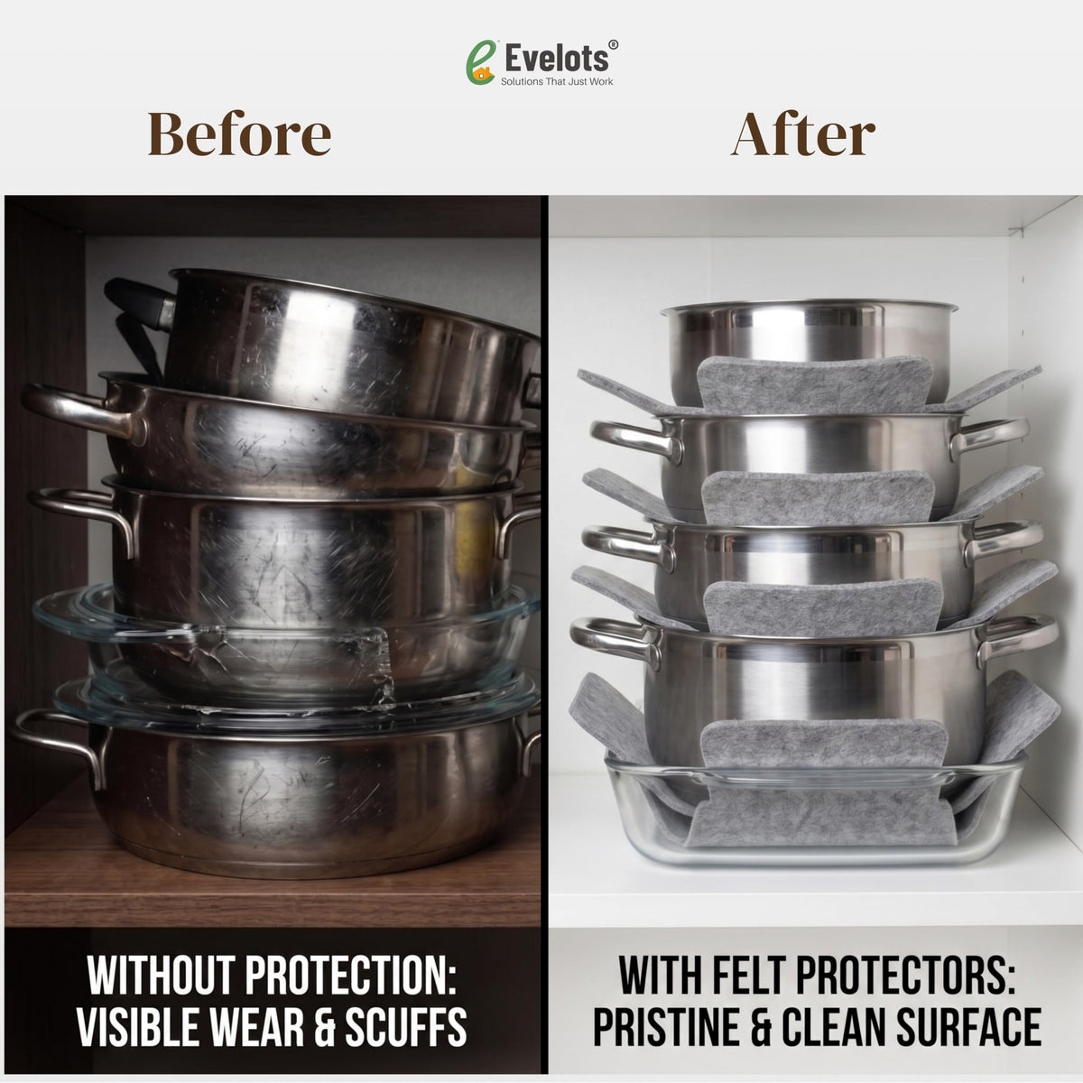 Evelots 19x15 inch large protector fits standard pans for safe stacking.