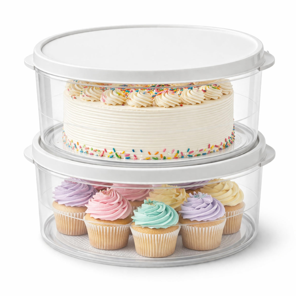 Evelots 2-pack 10-inch airtight carrier shows clear plastic for secure transport.