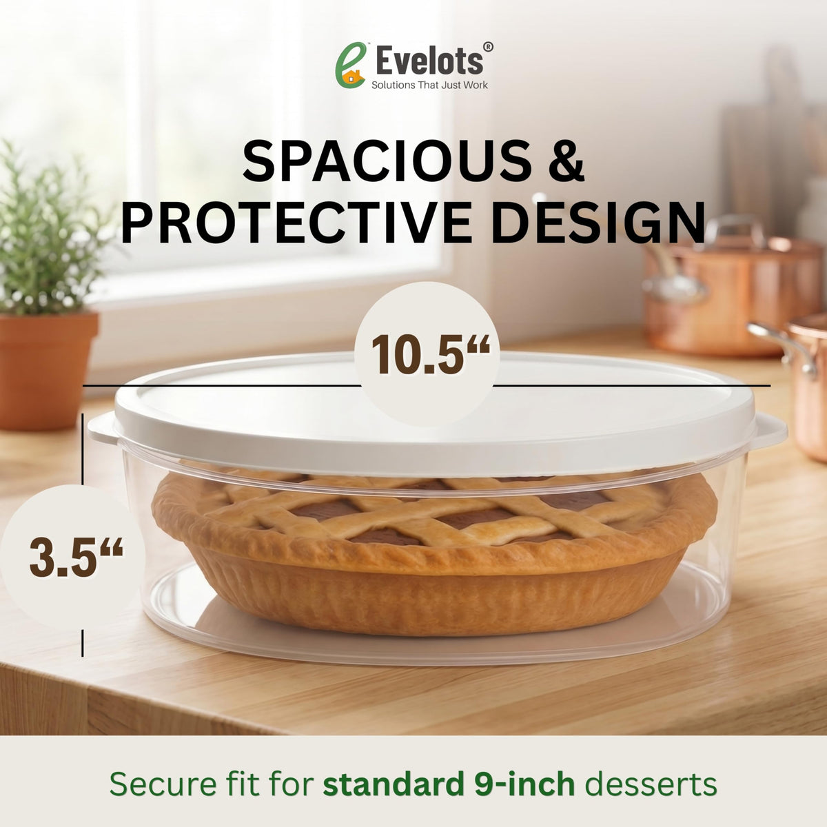 Evelots 4-pack 10-inch cake transport with secure latch for gatherings.