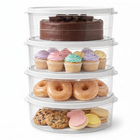 Evelots 4-pack 10-inch pie cover providing airtight protection for travel-friendly desserts.