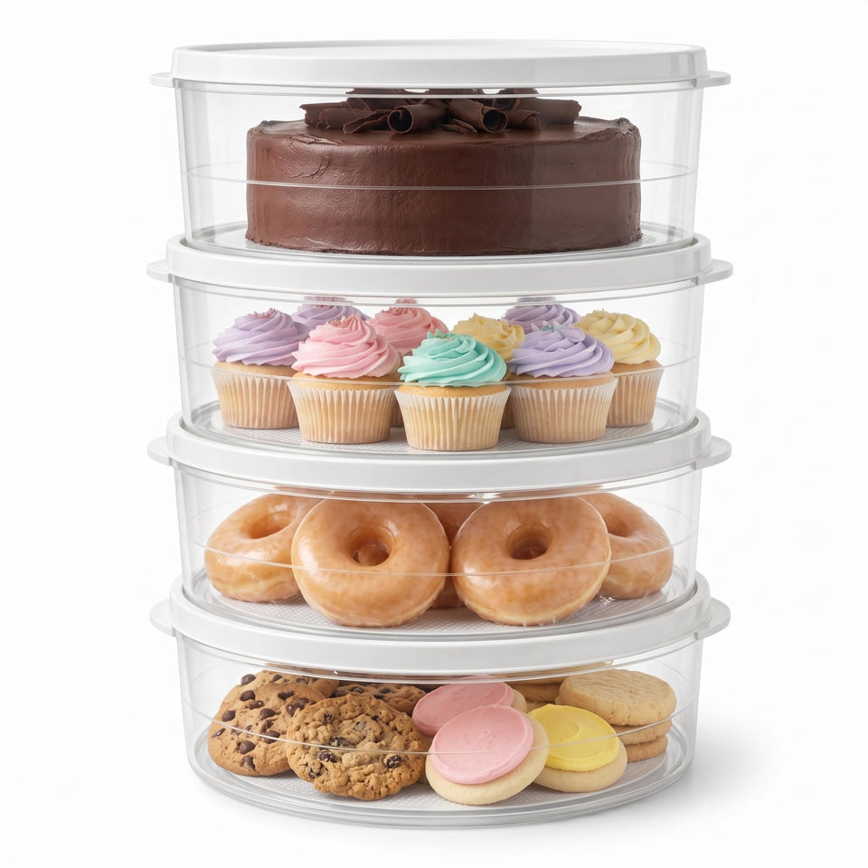 Evelots 4-pack 10-inch pie cover providing airtight protection for travel-friendly desserts.