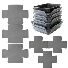 Evelots bakeware scratch protectors between large and medium pans to prevent chipping.