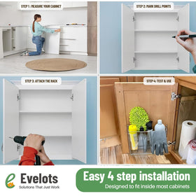 Includes mounting hardware for cabinet and drywall quick tool-free installation