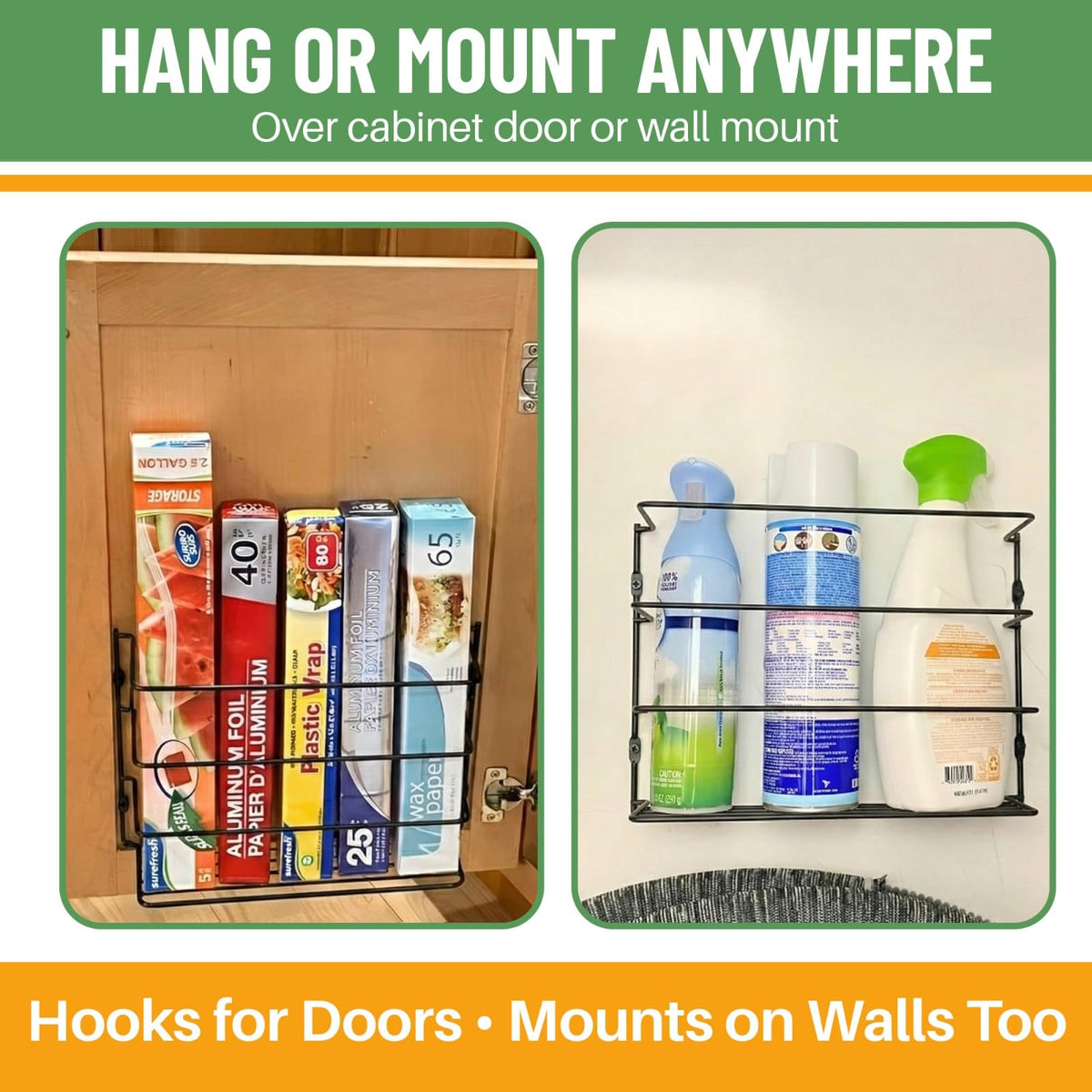 Sturdy metal construction resists rust keeping kitchen storage durable and reliable