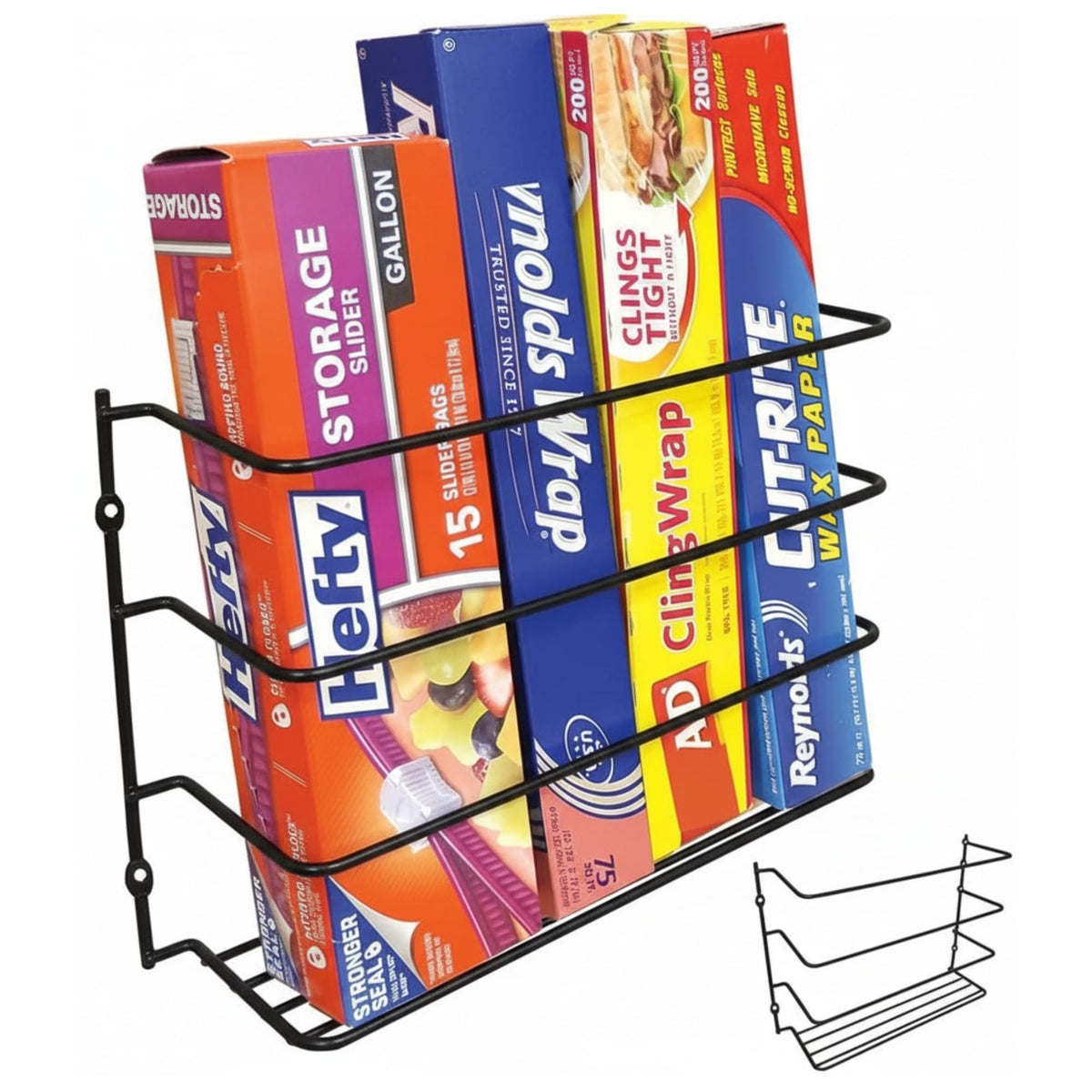 Evelots kitchen wrap organizer 2-pack wall mount stores wax paper and wraps neatly