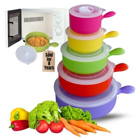 Evelots microwave-freezer-safe bowls 10-piece set ready for quick reheats and storage.