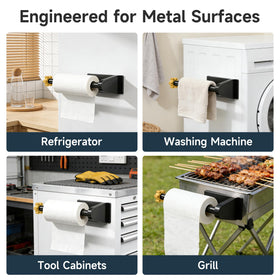 Versatile Evemlceol towel holder usable on various metal surfaces
