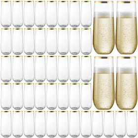 eventpartener 48-pack stemless plastic champagne flutes for quick, stylish toasts at large gatherings.