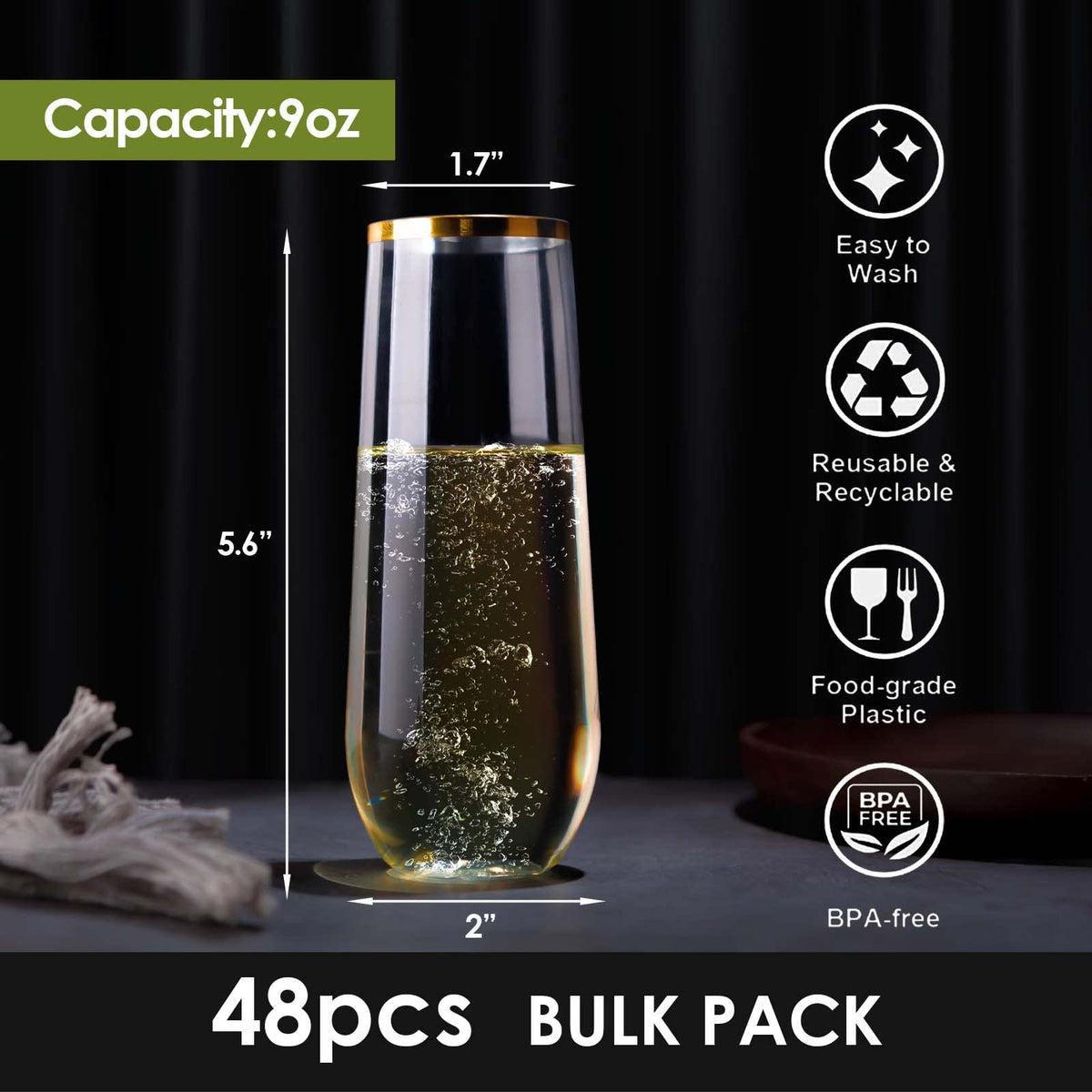 eventpartener bulk plastic toasting glasses ideal for weddings, parties, and outdoor celebrations.