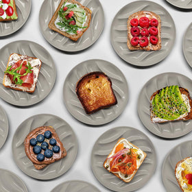 Ever Toast plate with grilled cheese emphasizes easy cleanup and durability