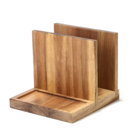 EverBBKing wooden napkin salt pepper holder serves as a sturdy table centerpiece.