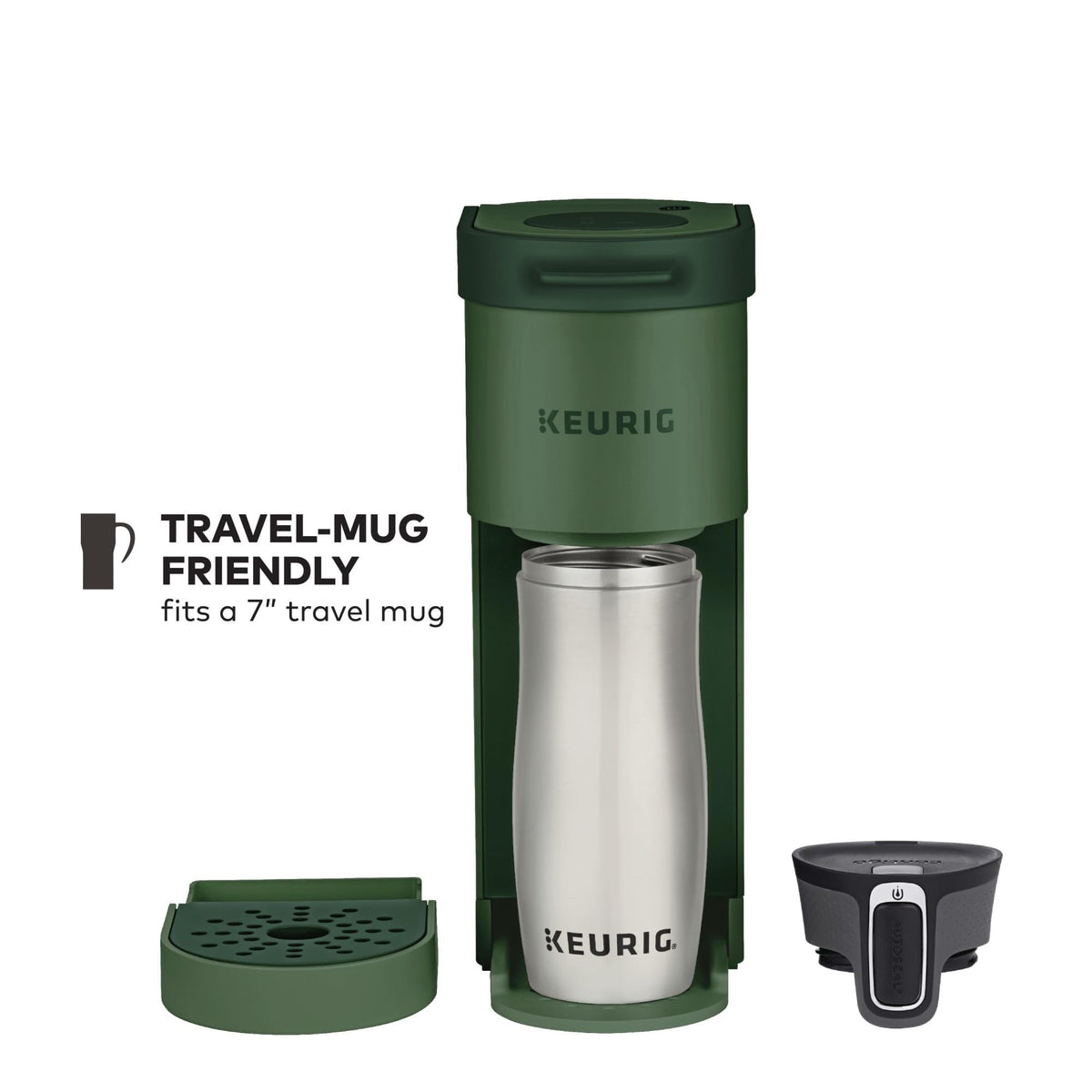 Evergreen matte finish Keurig K-Mini adds modern style to any space.