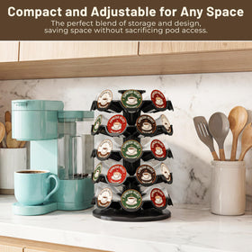 EVERIE rotating display simplifies selecting pods for guests.