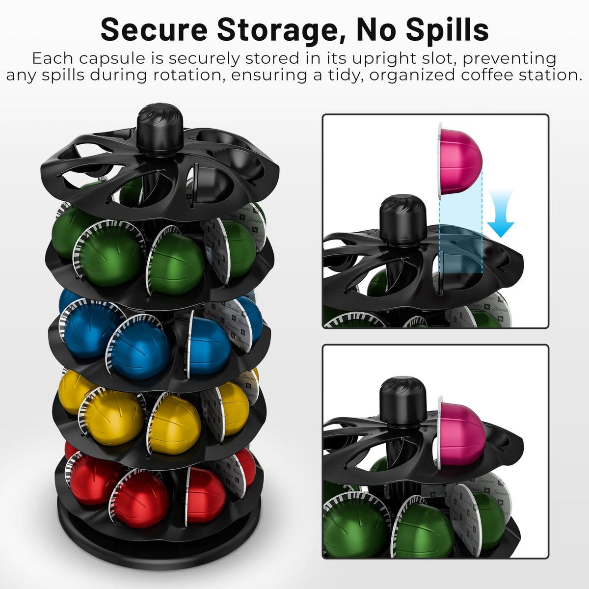 Everie smooth-spin knob in action, enabling easy one-handed access.