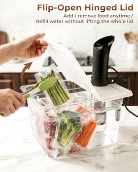 EVERIE collapsible hinged lid, smooth operation reducing evaporation during long cooks.