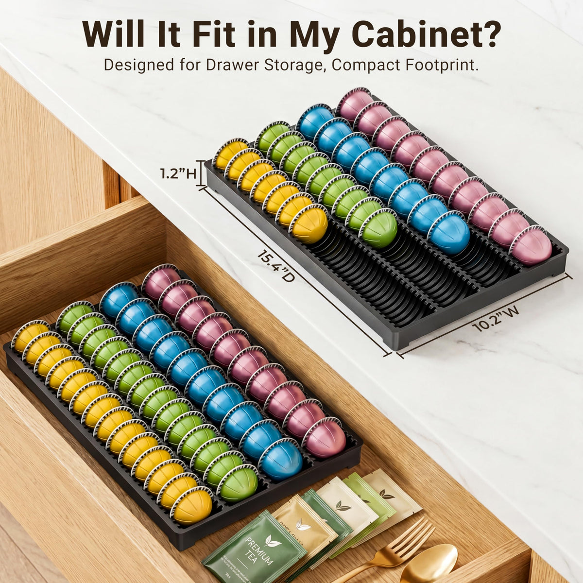 EVERIE daily-use tray cleans in seconds to reduce dust and maintain neat drawers