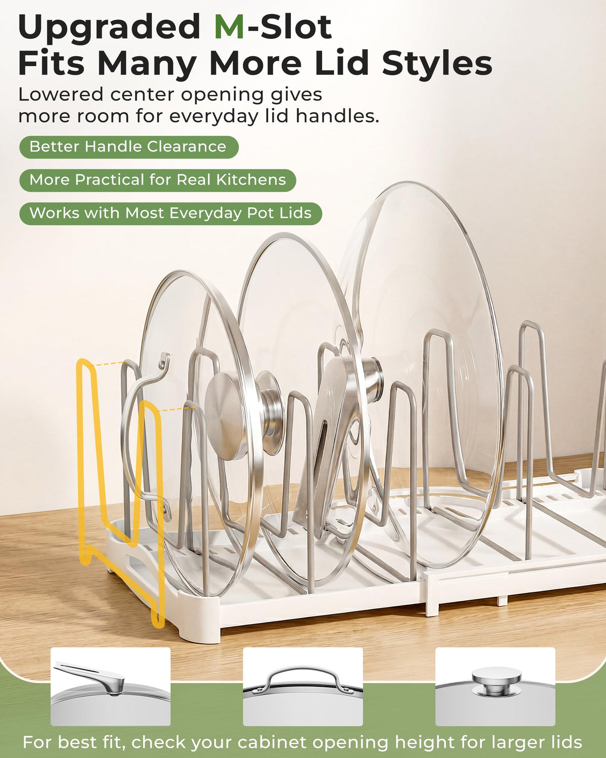 EVERIE heavy pans holder uses 5mm wires for sturdy, durable storage